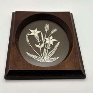 Wooden Frame with Floral Embroidery